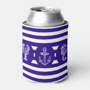 Nautical Stripes & Sea Creatures Can Cooler
