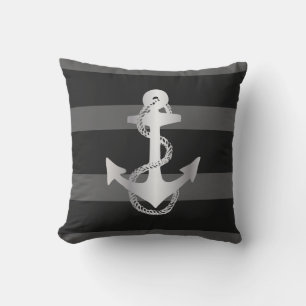 nautical STRIPES WITH ANCHOR   Cushion