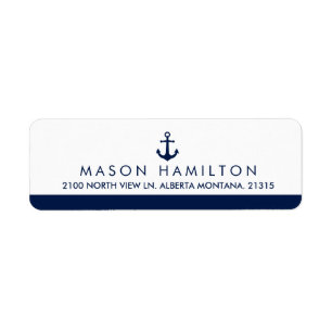 Nautical Style Anchor   Return Address