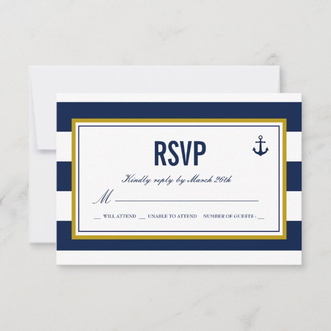 Nautical Style Anchor RSVP (Front)