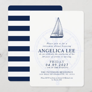 Nautical Style Retirement Dinner Send-off Invite