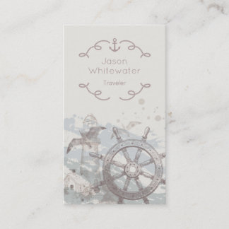 Nautical Style Traveller's Business Card - Beige