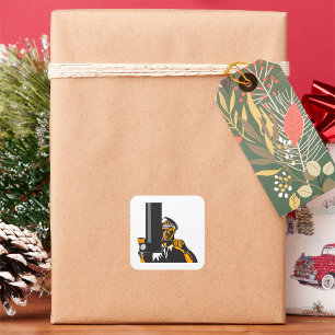 Nautical Submarine Captain Using Periscope  Square Sticker