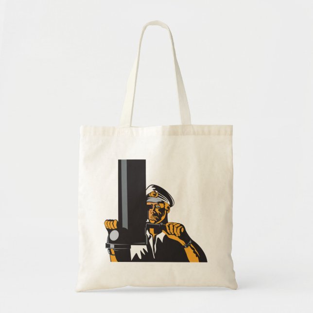 Nautical Submarine Captain Using Periscope  Tote Bag (Front)