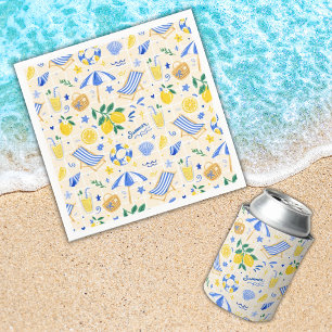 Nautical Summer Lemon Cute Napkin