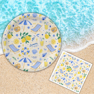 Nautical Summer Lemon Cute Paper Plate