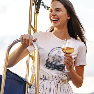 Nautical Summer Personalised Boat Name T-Shirt
