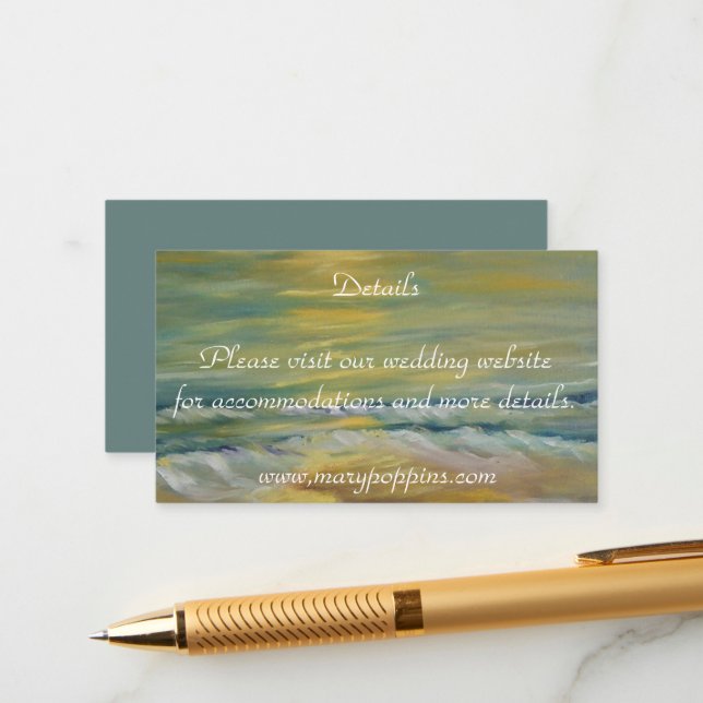 Nautical Sunset beach weddings  Enclosure Card (Front/Back In Situ)