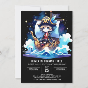 Nautical Sweet Pirate Birthday Invitation