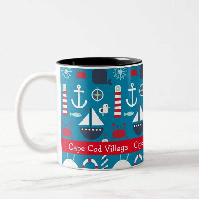 Nautical Symbols Souvenir Coffee Mug (Left)