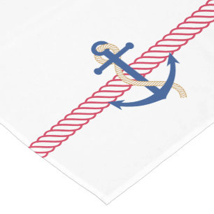 Nautical Table Runner with Rope and Anchor