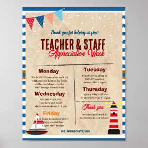 Nautical Teacher and Staff Appreciation template Poster