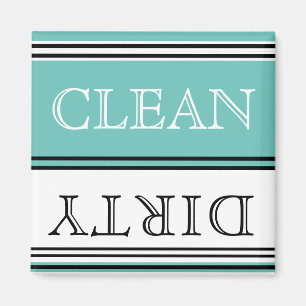 Nautical Teal Blue Dishwasher Dirty Clean  Magnet