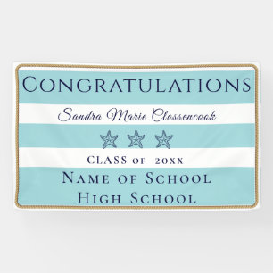  Nautical Teal Blue Starfish graduate Announcement Banner