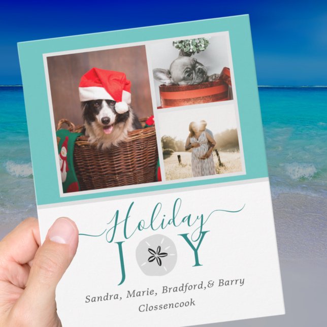 Nautical Teal Holiday Joy Sand dollar 3 Photo  (Creator Uploaded)