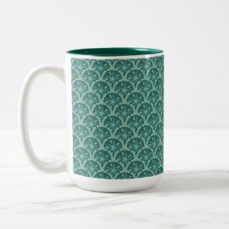 Nautical Teal Lattice Two-Tone Coffee Mug
