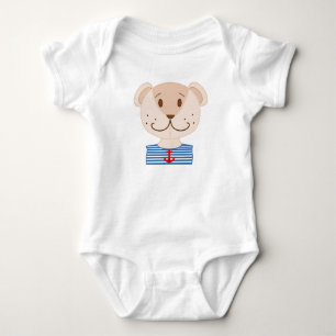 Nautical Teddy Bear Baby Bodysuit