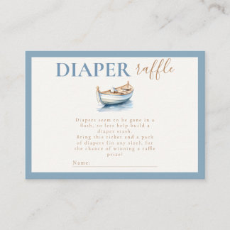 Nautical Teddy Bear Diaper Raffle Baby Shower Enclosure Card