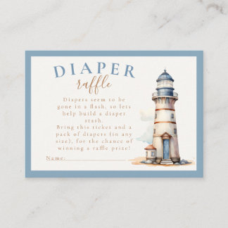 Nautical Teddy Bear Diaper Raffle Baby Shower Enclosure Card