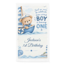 Nautical Teddy Bear Sailboat 1st Birthday