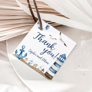 Nautical Thank You Baby Shower Favour Tags