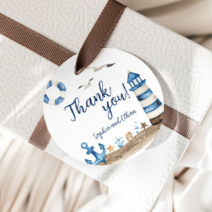 Nautical Thank You Baby Shower Favour Tags