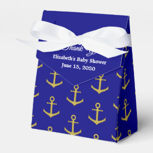 Nautical Thank You Navy and Gold Favour Box
