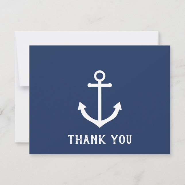 Nautical thank you note for birthday baby shower invitation (Front)