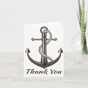 Nautical Thank You Ship Anchor Sailor Wedding Card
