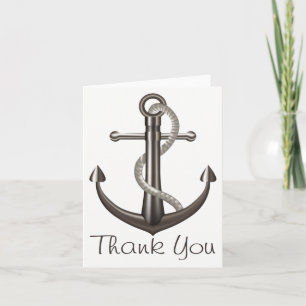 Nautical Thank You Ship Anchor Sailor Wedding Card