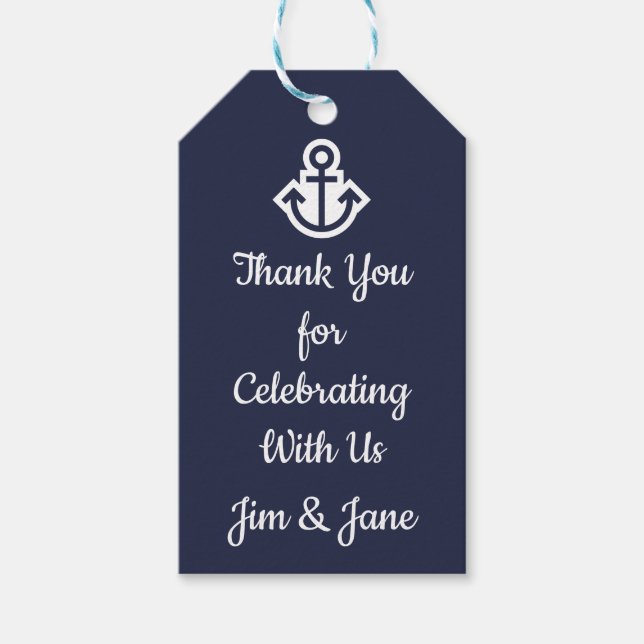Nautical Thank You Wedding Gift Tag (Front)