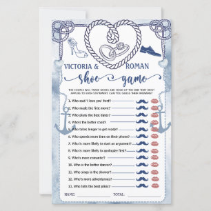 Nautical The Shoe Game Bridal Shower Wedding Card
