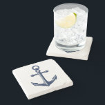 Nautical Theme Anchor Stone Coaster<br><div class="desc">A trivet with a unique nautical theme. It features an anchor centred in the middle in a vibrant navy and white colour scheme. 

All elements are on unlocked and adjustable,  so have fun creating and making it your own.</div>