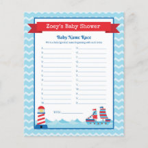 Nautical Theme Baby Shower Game