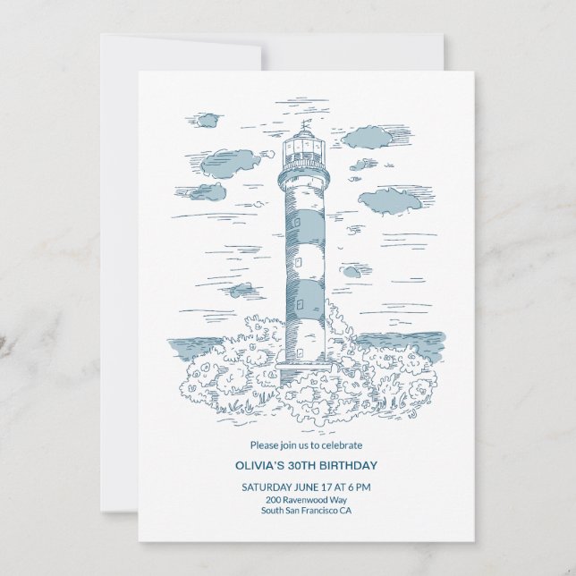 Nautical Theme Birthday Invitation (Front)