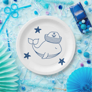nautical theme birthday party paper plate