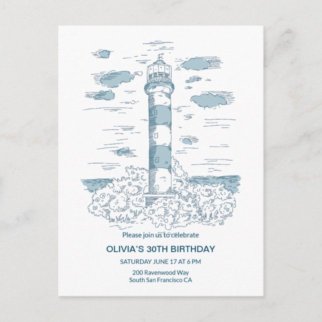 Nautical Theme Birthday Postcard (Front)