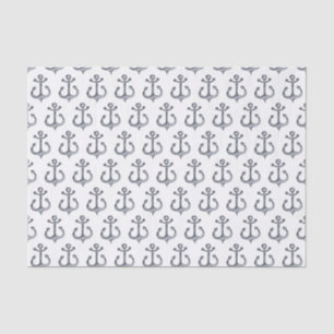 Nautical Theme Black & White Anchors Tissue Paper