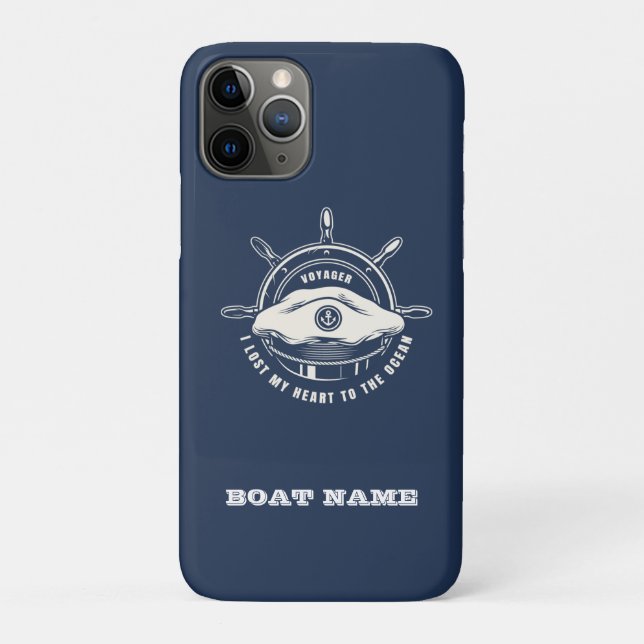 Nautical Theme Boat Name Navy Blue  Case-Mate iPhone Case (Back)