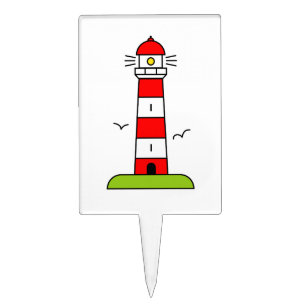 Nautical theme cake toppers   Lighthouse picks