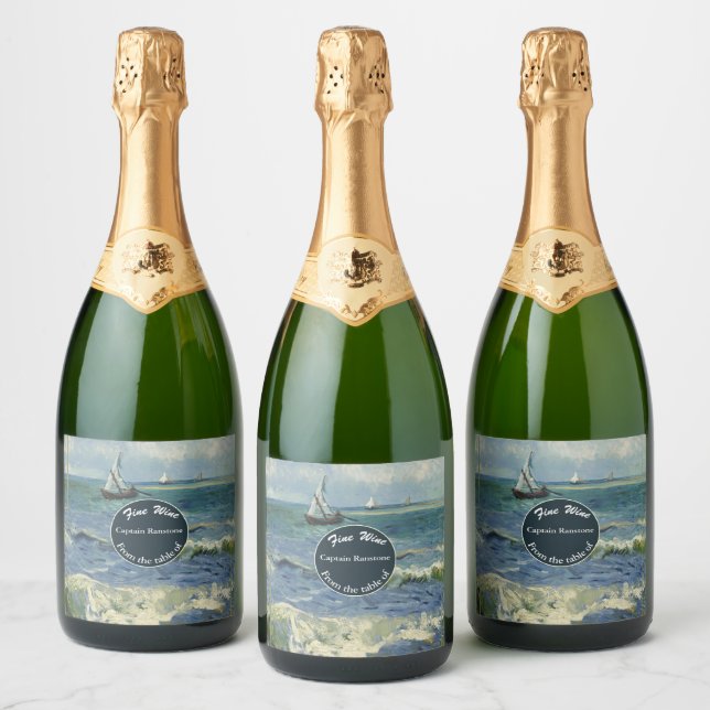 Nautical Theme Celebration Sparkling Wine Label (Bottles)