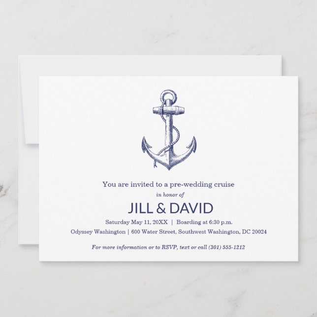 Nautical Theme Dinner Cruise  Invitation (Front)