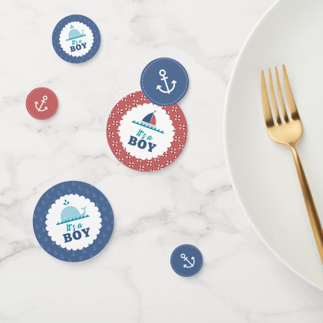Nautical Theme It's a Boy ID573 Confetti (Group)