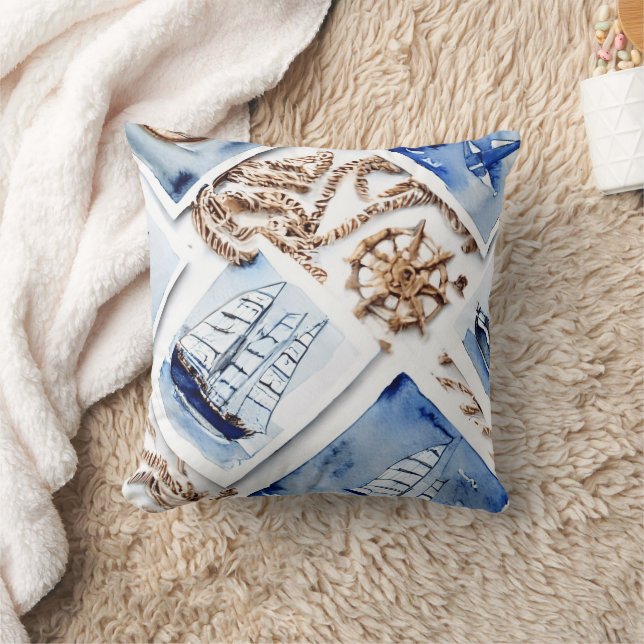 Nautical Theme Pillow (Blanket)