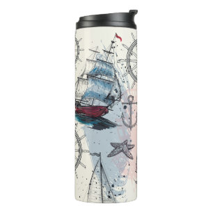Nautical Theme. Regatta. Thermal Tumbler