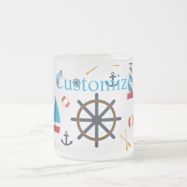 Nautical Theme Thunder_Cove  Frosted Glass Coffee Mug (Center)