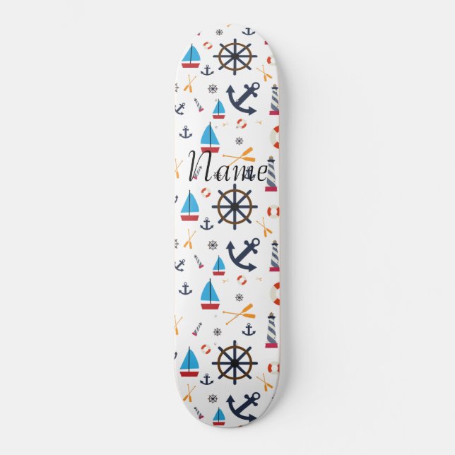 Nautical Theme Thunder_Cove  Skateboard (Front)