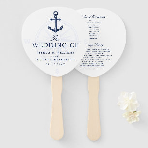 Nautical Theme Wedding Anchor Custom Navy Hand Fan