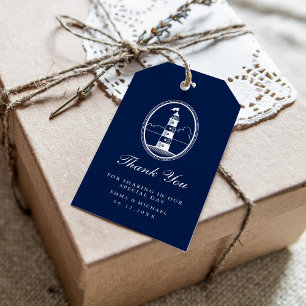 Nautical Theme Wedding Lighthouse Custom Navy Gift Tags