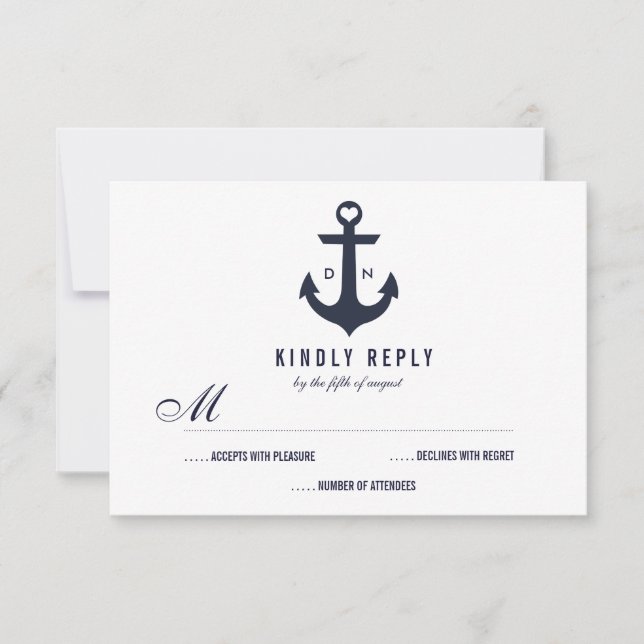 Nautical Theme Wedding RSVP | Wedding Card (Front)